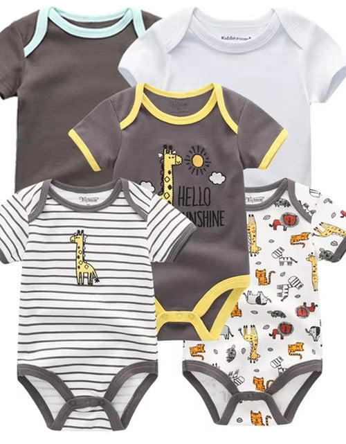 Load image into Gallery viewer, 2022 5Pcs/Lot Baby Boys Clothes Bodysuits Unicorn 100%Cotton Girls Clothing Newborn Baby Girls Clothes Roupas De Bebe 0-12M
