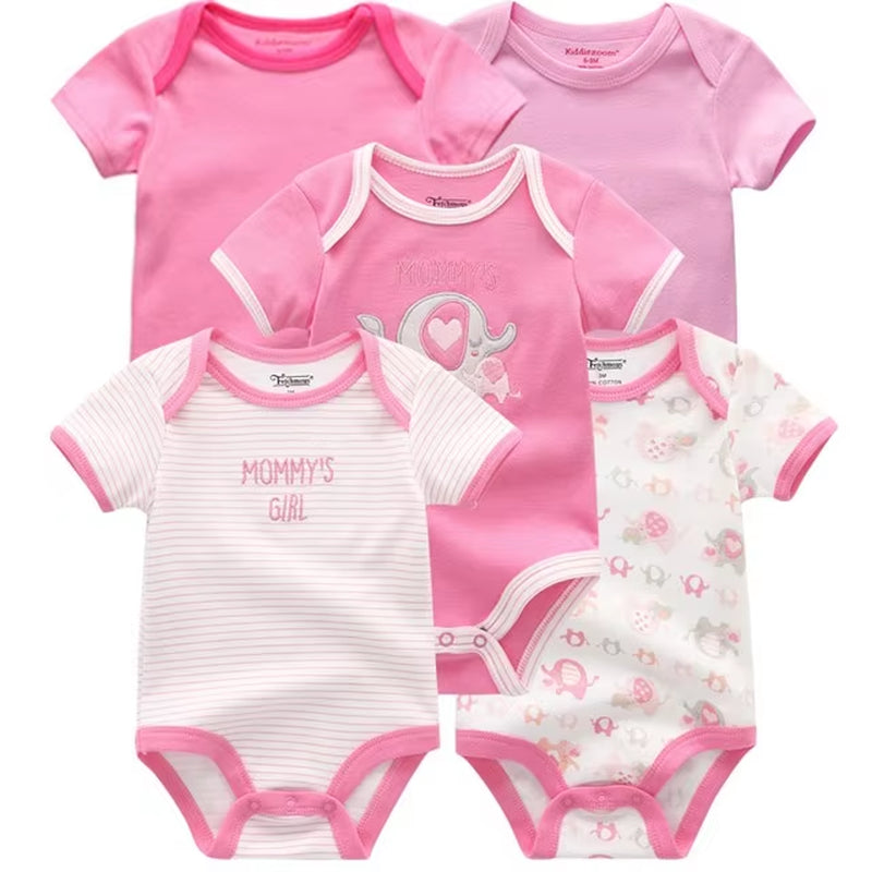 2022 5Pcs/Lot Baby Boys Clothes Bodysuits Unicorn 100%Cotton Girls Clothing Newborn Baby Girls Clothes Roupas De Bebe 0-12M