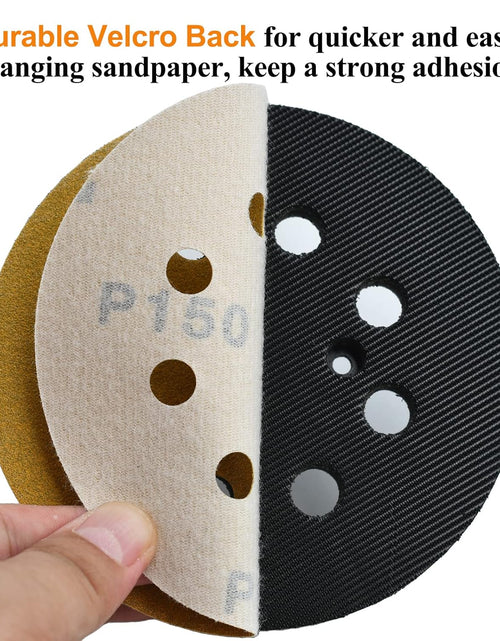 Load image into Gallery viewer, 5-Inch 8-Hole Hook and Loop Sanding Discs 150-Grit Random Orbit Sandpaper, 100-Pack
