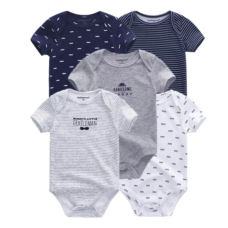 2022 5Pcs/Lot Baby Boys Clothes Bodysuits Unicorn 100%Cotton Girls Clothing Newborn Baby Girls Clothes Roupas De Bebe 0-12M