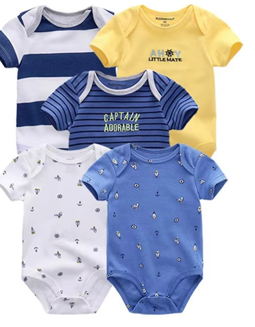 Load image into Gallery viewer, 2022 5Pcs/Lot Baby Boys Clothes Bodysuits Unicorn 100%Cotton Girls Clothing Newborn Baby Girls Clothes Roupas De Bebe 0-12M
