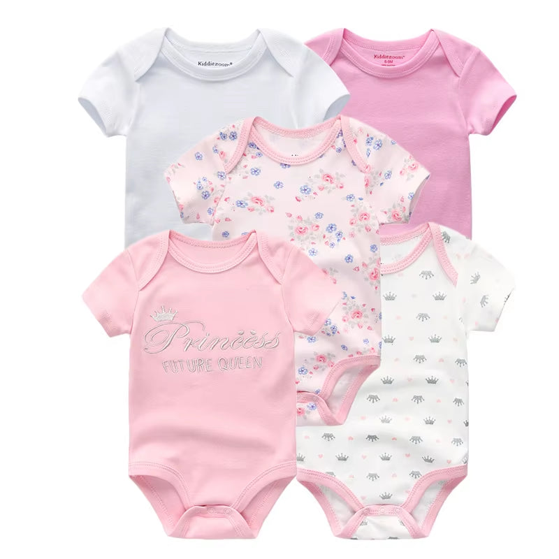 2022 5Pcs/Lot Baby Boys Clothes Bodysuits Unicorn 100%Cotton Girls Clothing Newborn Baby Girls Clothes Roupas De Bebe 0-12M