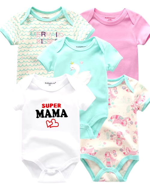 Load image into Gallery viewer, 2022 5Pcs/Lot Baby Boys Clothes Bodysuits Unicorn 100%Cotton Girls Clothing Newborn Baby Girls Clothes Roupas De Bebe 0-12M
