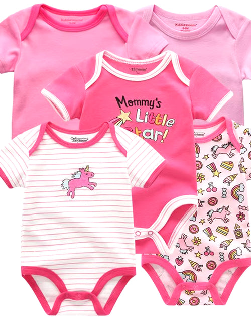 Load image into Gallery viewer, 2022 5Pcs/Lot Baby Boys Clothes Bodysuits Unicorn 100%Cotton Girls Clothing Newborn Baby Girls Clothes Roupas De Bebe 0-12M
