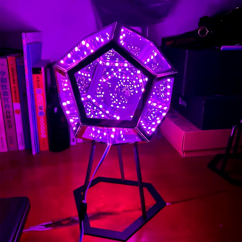 3D Cube Light Creative Cool Infinite Dodecahedron Nightlight Colorful Art Light USB Nightlight Girls Birthday Christmas Gift