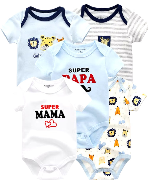 Load image into Gallery viewer, 2022 5Pcs/Lot Baby Boys Clothes Bodysuits Unicorn 100%Cotton Girls Clothing Newborn Baby Girls Clothes Roupas De Bebe 0-12M
