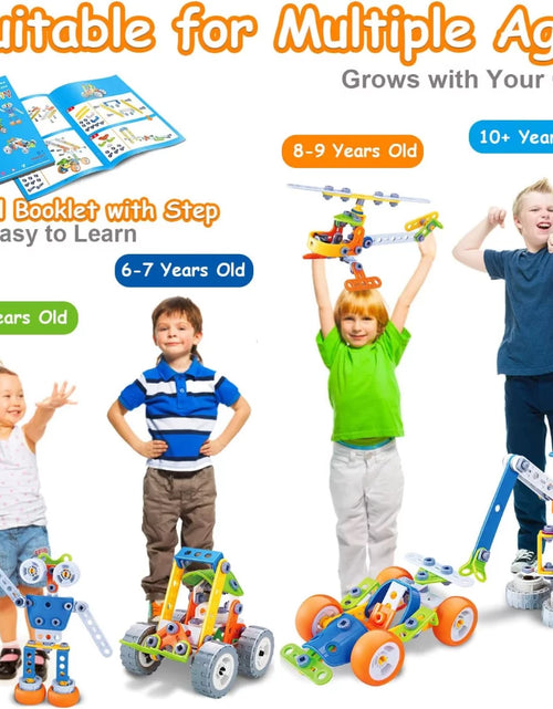 Load image into Gallery viewer, 10 in 1 STEM Toys for 5 6 7 8+ Year Old Boy Birthday Gifts Building Toys for Kids Ages 4-8 5-7 6-8 Educational Stem Activities Robot Toy for Boys 4-6 4-7 Build and Play Construction Set Creative Games
