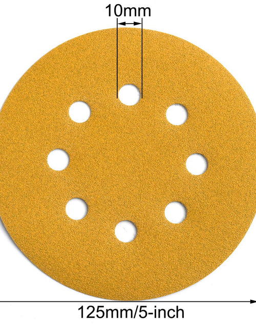 Load image into Gallery viewer, 5-Inch 8-Hole Hook and Loop Sanding Discs 150-Grit Random Orbit Sandpaper, 100-Pack
