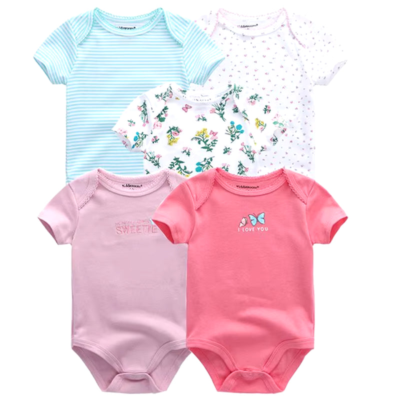 2022 5Pcs/Lot Baby Boys Clothes Bodysuits Unicorn 100%Cotton Girls Clothing Newborn Baby Girls Clothes Roupas De Bebe 0-12M