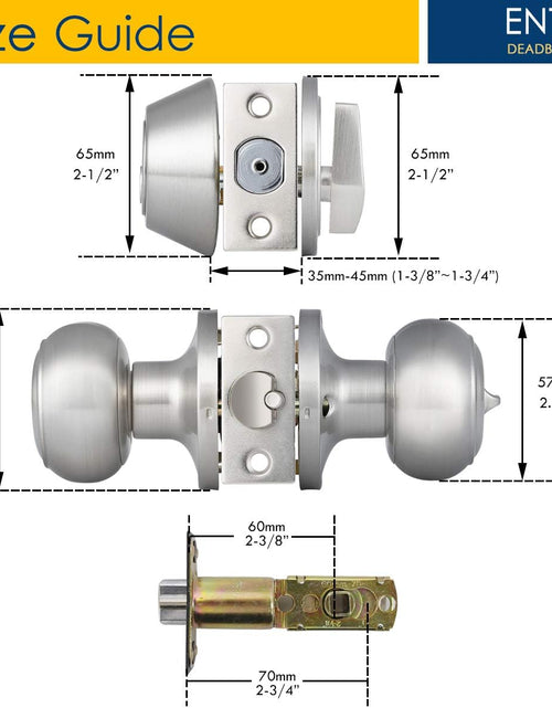 Load image into Gallery viewer, 4 Pack Entry Door Knob and Single Cylinder Deadbolt Combo Pack in Satin Nickel, Keyed Alike Exterior Door Lock Set with Deadbolt, Door Knobs with Deadbolt for Entrance and Front Door
