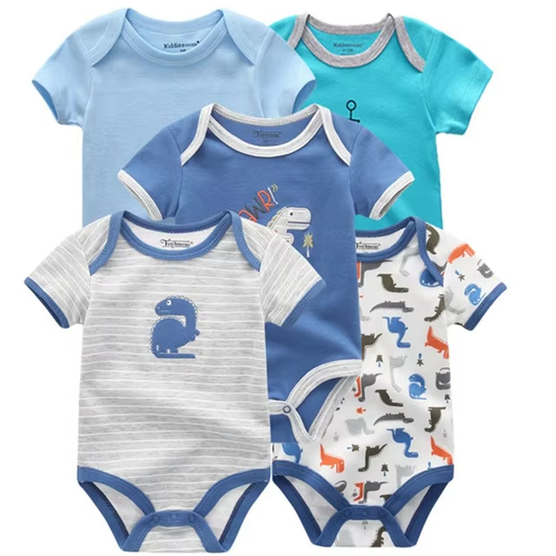 2022 5Pcs/Lot Baby Boys Clothes Bodysuits Unicorn 100%Cotton Girls Clothing Newborn Baby Girls Clothes Roupas De Bebe 0-12M