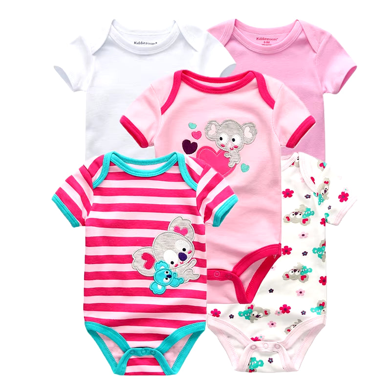 2022 5Pcs/Lot Baby Boys Clothes Bodysuits Unicorn 100%Cotton Girls Clothing Newborn Baby Girls Clothes Roupas De Bebe 0-12M